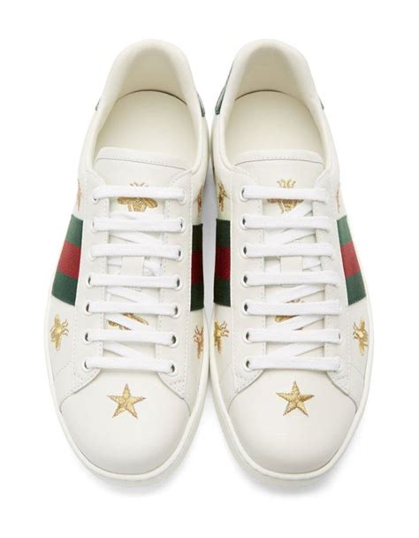 gucci white bee and star new ace sneakers|original Gucci bee sneakers.